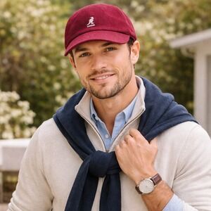 Kangol Burgundy Wool Blend Baseball Cap Born British